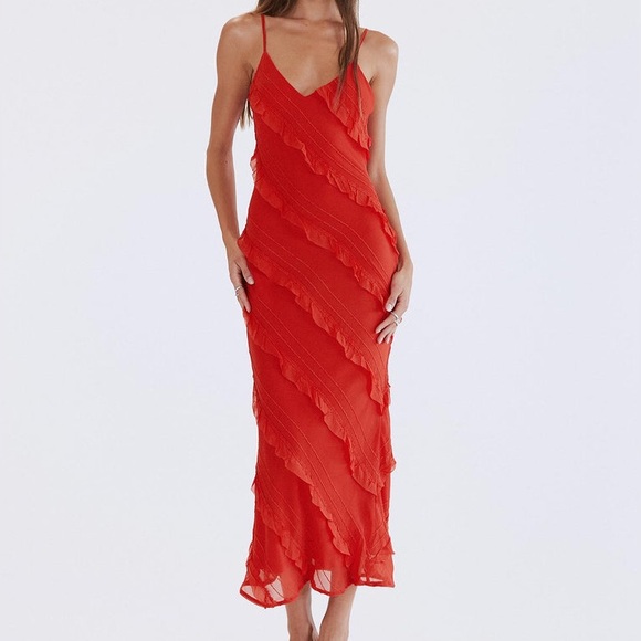 Princess Polly Dresses & Skirts - NEW!! Princess Polly Lars Red Maxi Dress - STUNNING!